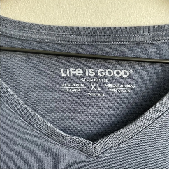 Life Is Good Women's Crusher T Shirt LS Love Your Neighbor Snow Flake Blue XL - Picture 5 of 9